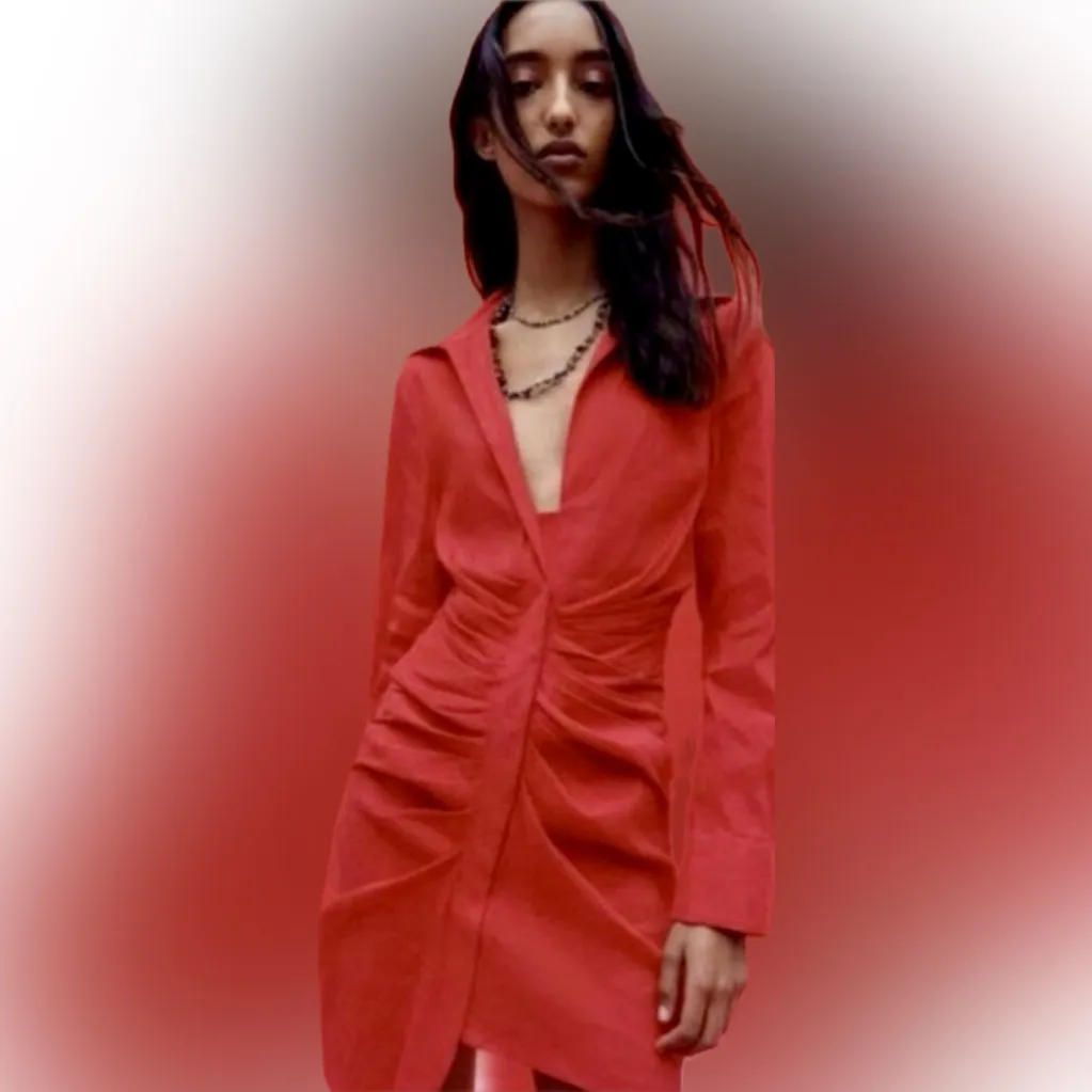 Zara Linen blend dress Size S - Image 6