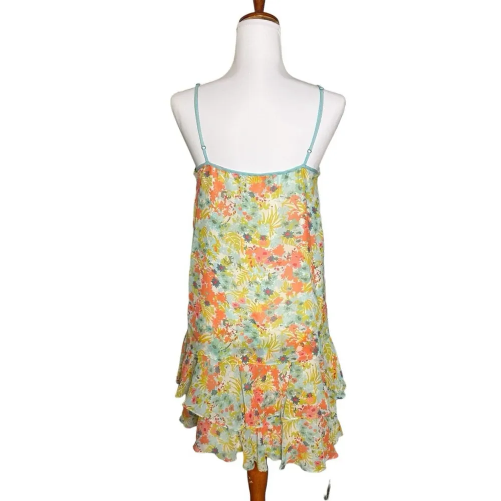 Tori Richard Silk Floral Tiered Midi Dress Adjustable Straps EUC Spaghetti Strap - Image 4
