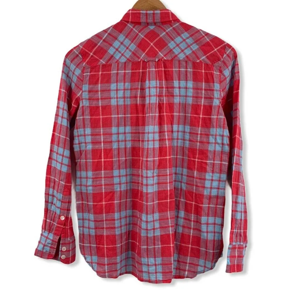 J Crew Plaid Lightweight Pullover XXS - Image 3