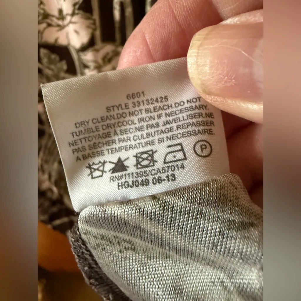 Tory Burch Dagny Dress Flora Flowers 100% Silk Brown Pink Designer Luxury Small - Image 9