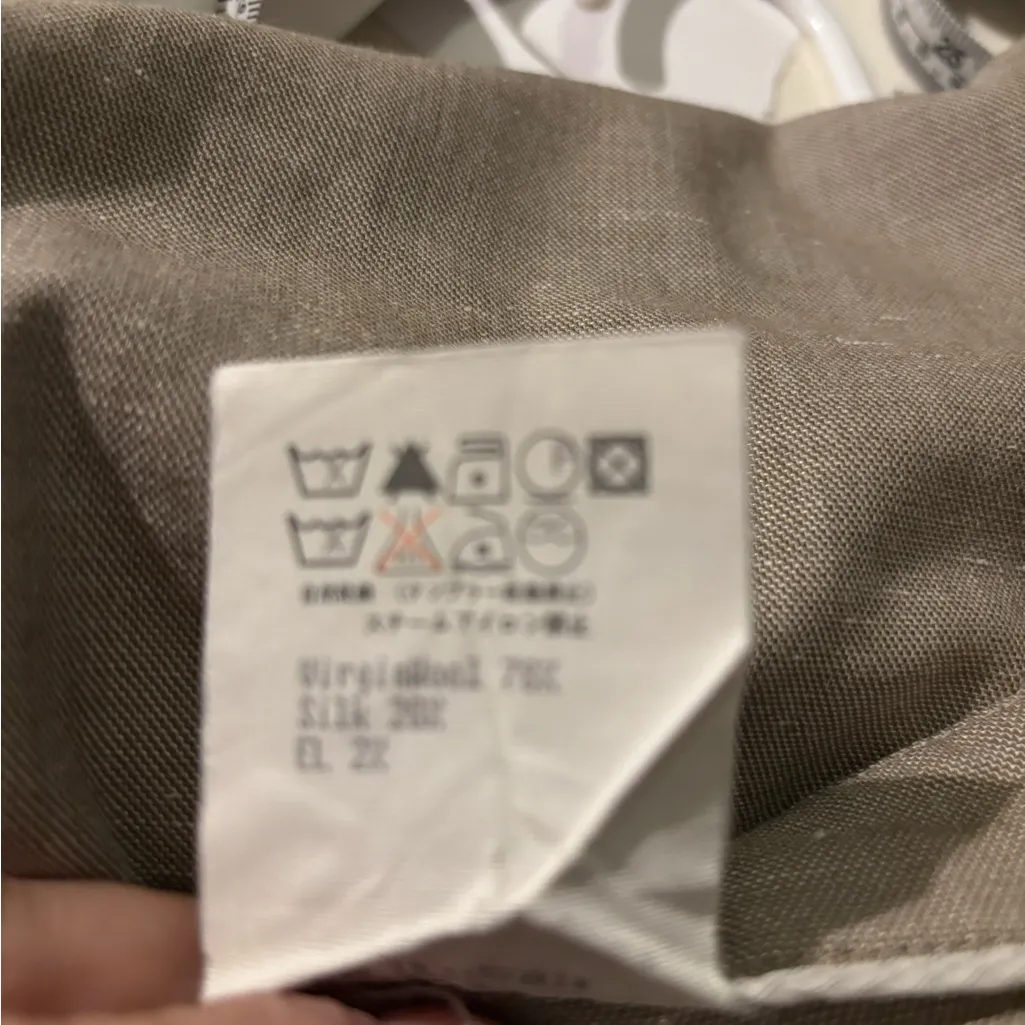 Rena Lange Silk/wool Dress Trousers‎ green tan Side Zipper, size 8 - Image 9