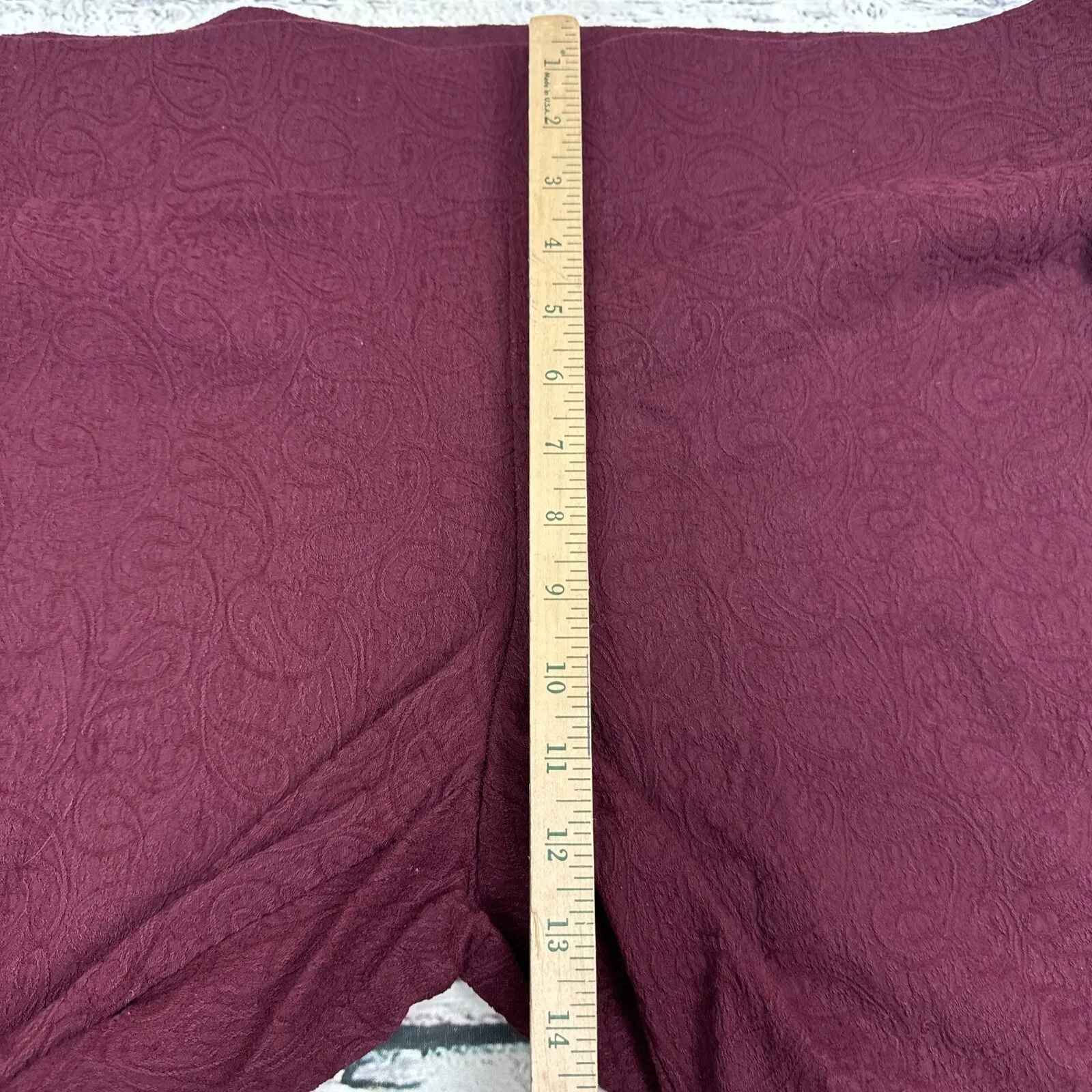 Torrid Women's [Size 3 XL] Burgundy Paisley Print Knit Pants Stretch Leggings‎ - Image 7