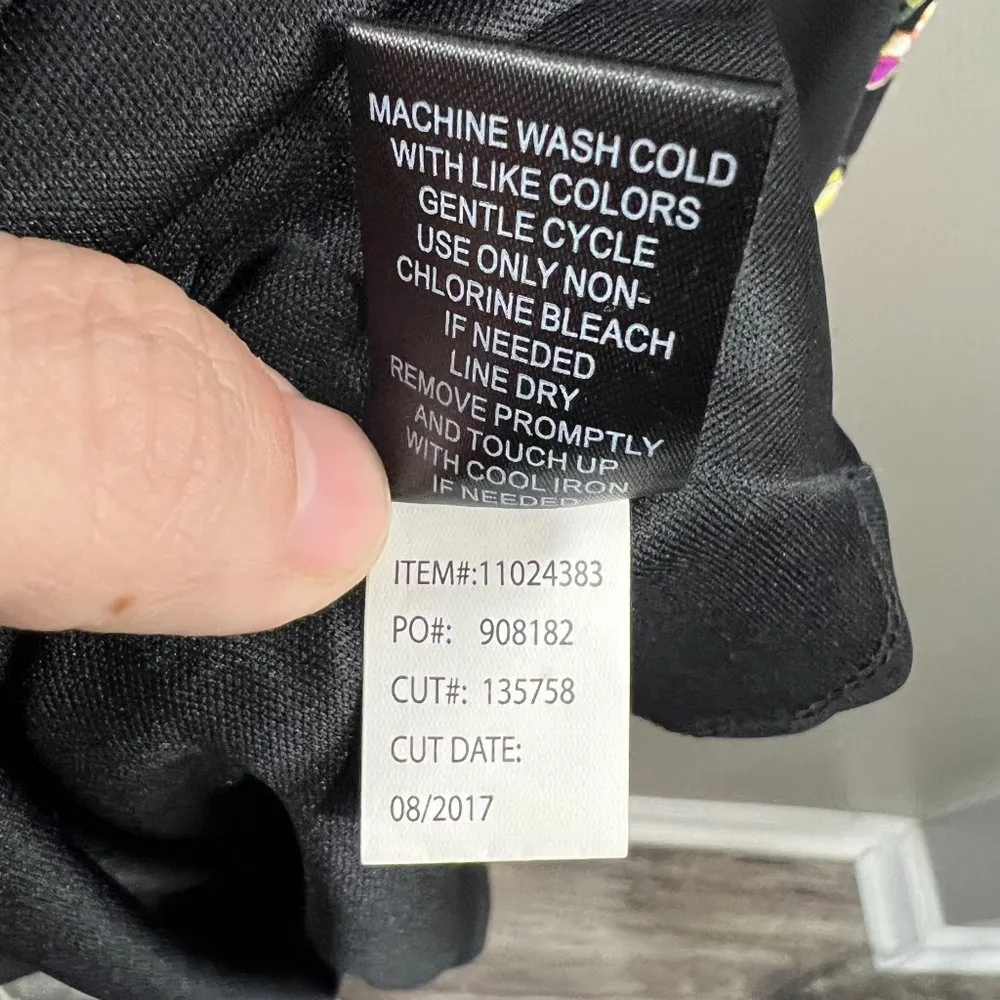 Multi-Color Floral Print Chiffon Cold Shoulder V-Neck Dress Size 18 Geo Floral - Image 7