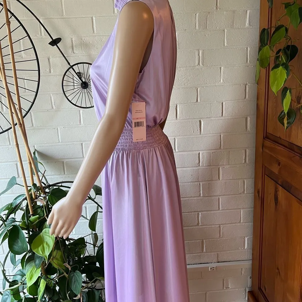 𝅺NANETTE Lepore satin prom/evening gown high low color orchid bloom size 2 - Image 4