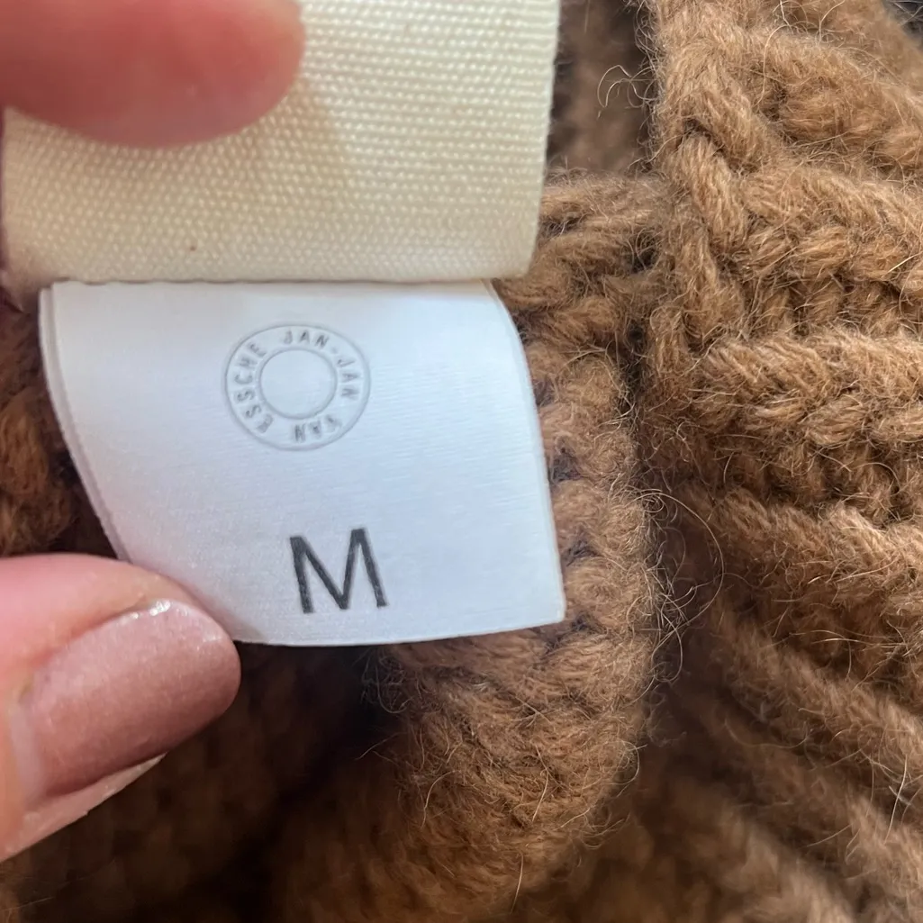 Jan Jan Van Essche Hand Knit Camel Wool‎ turtleneck size medium Tan - Image 6