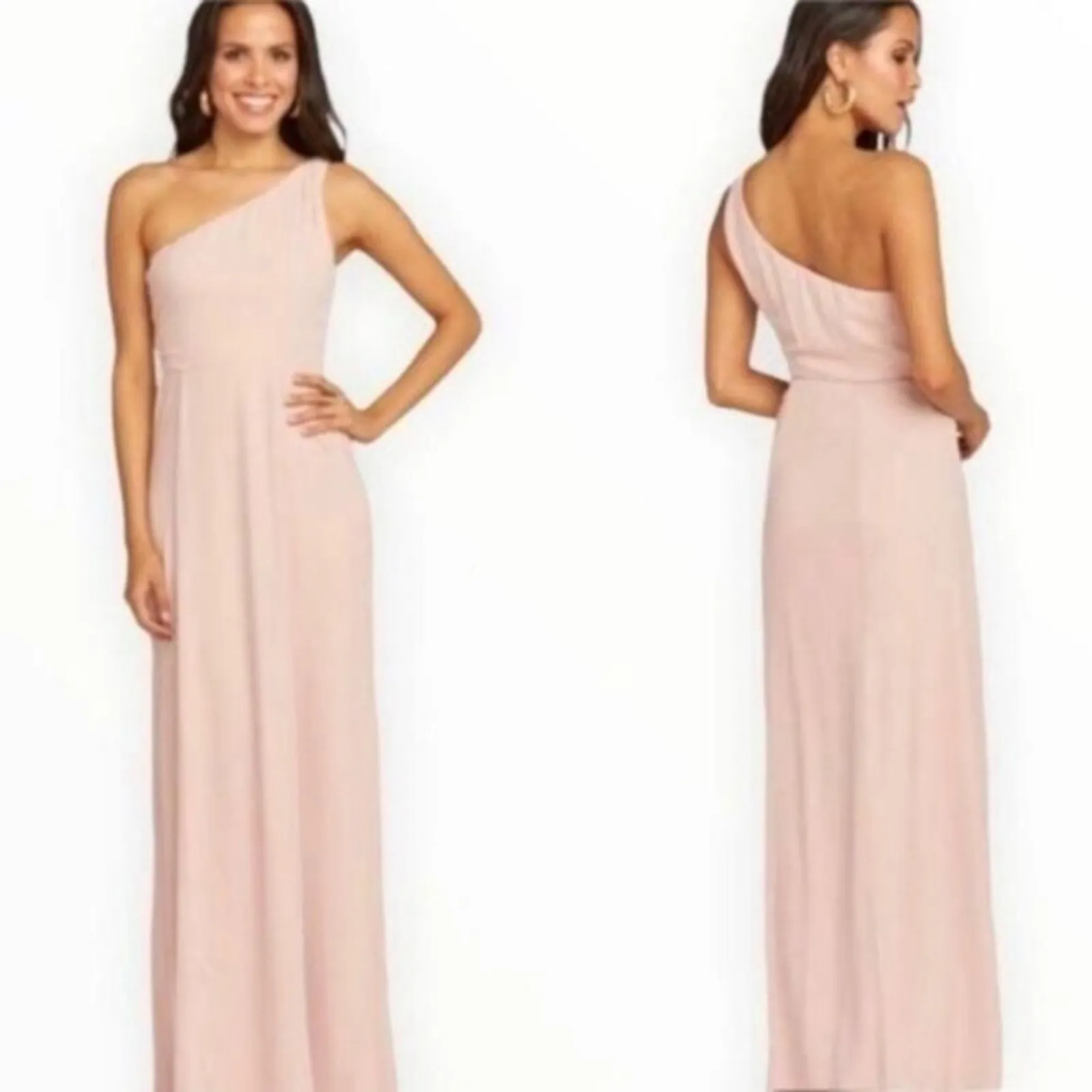 Show Me Your Mumu Eliza One Shoulder Pink Chiffon Bridesmaid Dress Size XS NWT - Image 2