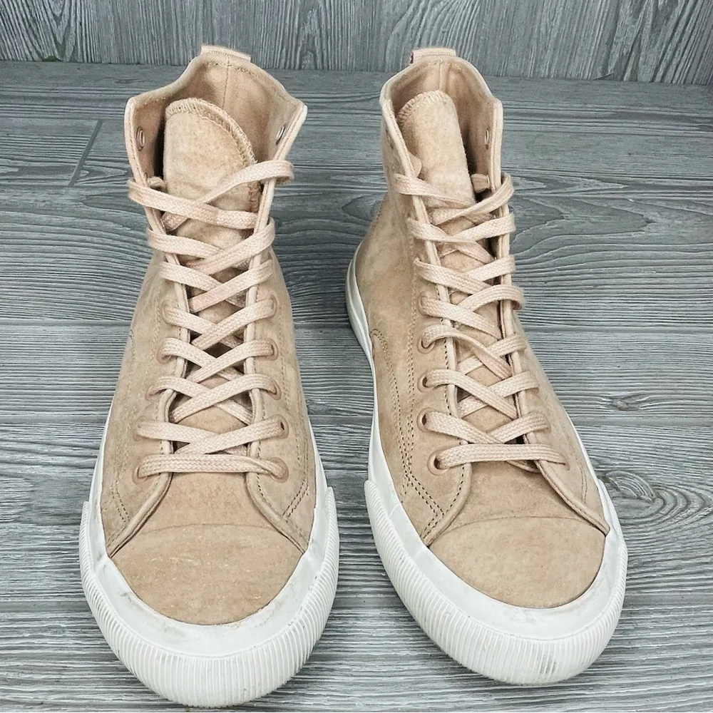 PF Flyers blush all American hi top suede sneaker W9 M 7.5 flat tennis shoes Tan Size 9 - Image 5