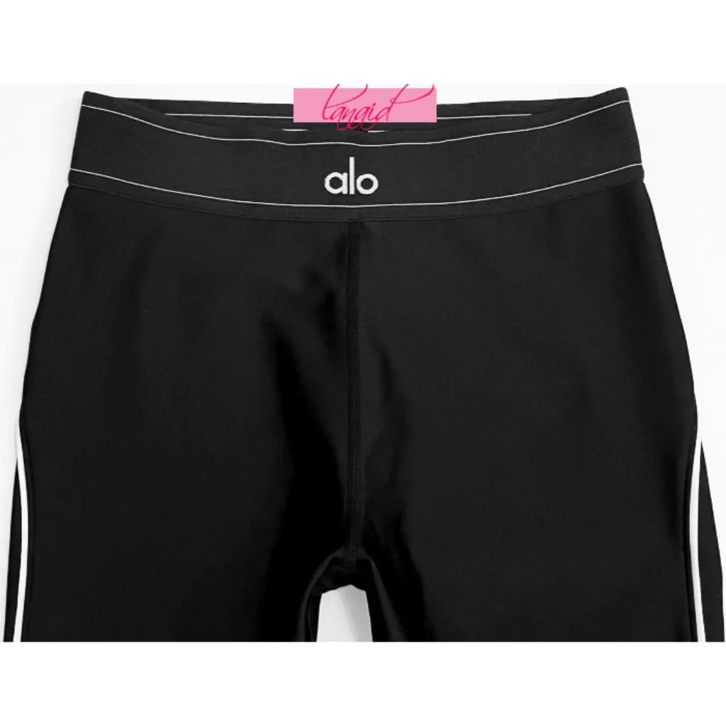 Alo Airlift High-Waist Suit Up Leggings Black Hi-Rise Waisted Tights Striped XS - Image 10