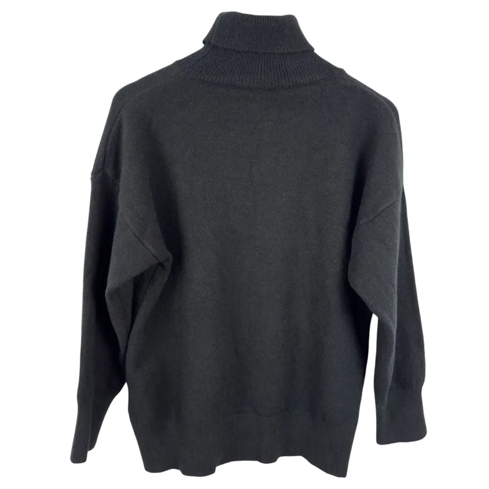 Femme Society Turtleneck Black Sweater Size Medium Minimalist Neutral Roll Neck - Image 10