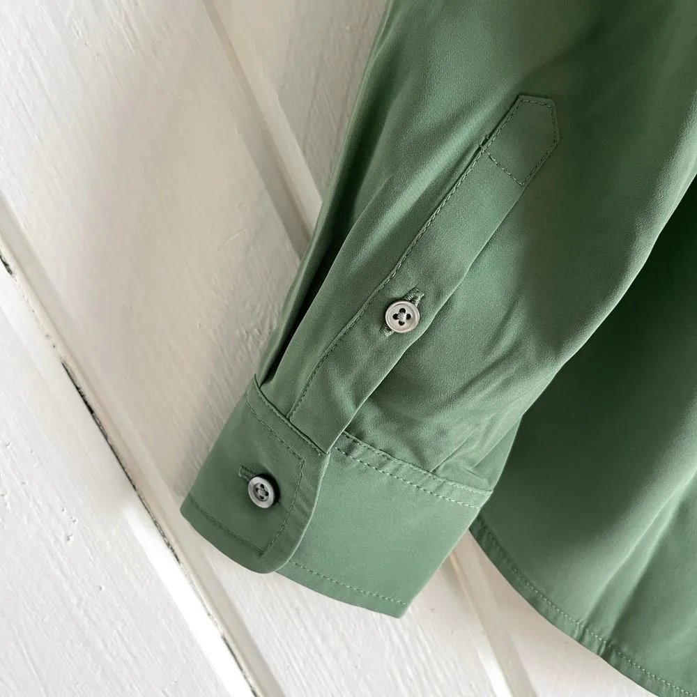 J.Crew Factory Petite Popover Placket Blouse in Gatlin Green Petite Small PS NWT Size undefined - Image 9