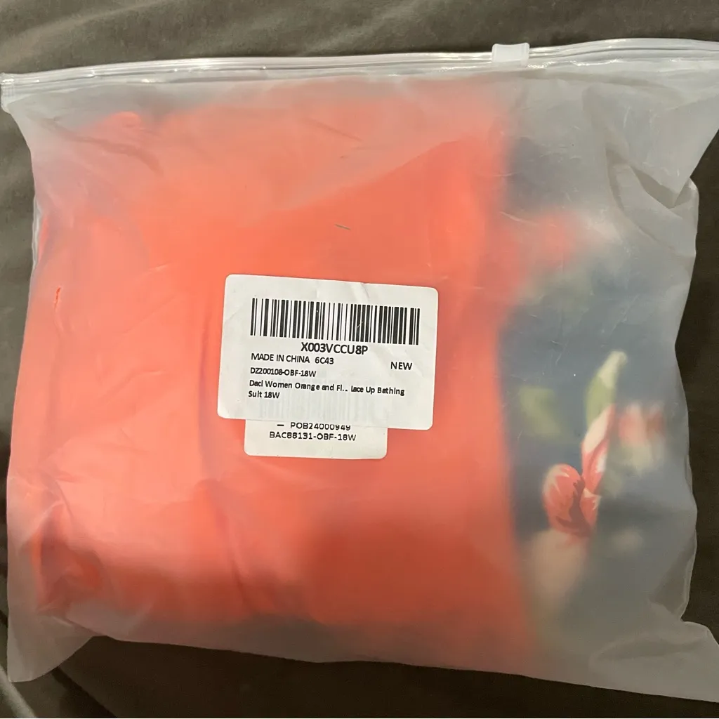 NWT Daci Women’s Two Piece Lace Up Bikini | Size: 18W Orange - Image 2