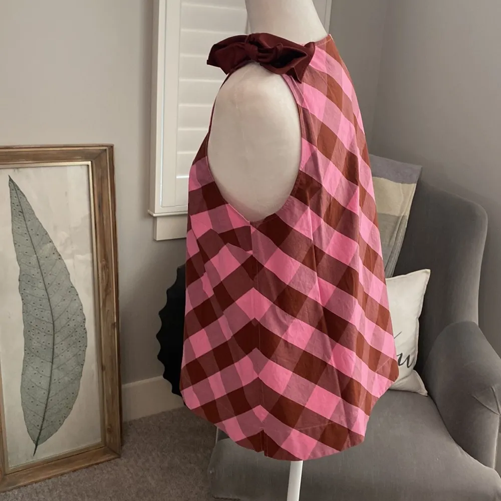 NWT JCrew Gingham Tie Sleeveless Top Sz 8 - Image 2