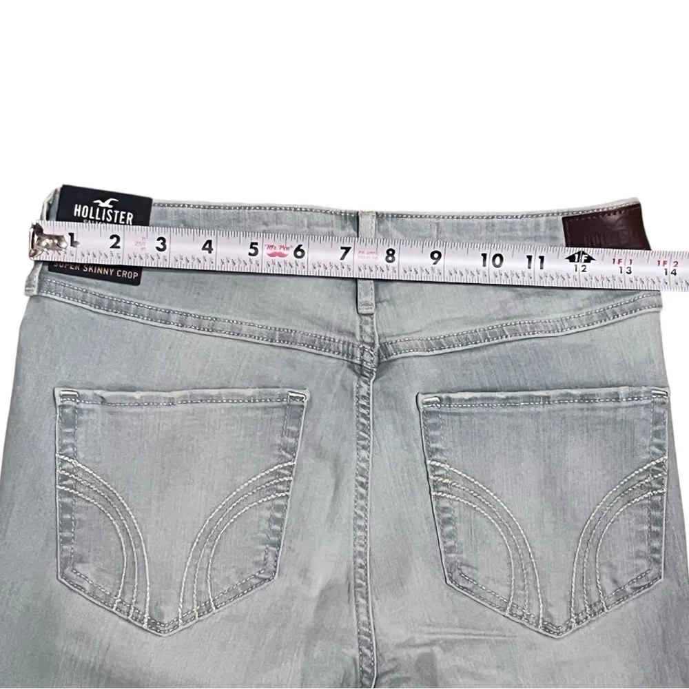 Hollister High Rise Super Skinny Crop Distressed Light Wash‎ Jeans 3R Edgy Y2K - Image 5