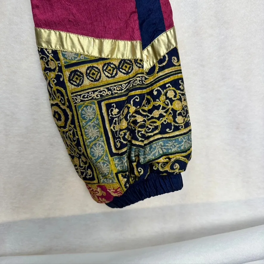 Vintage Active‎ Frontier Windbreaker Jacket Medium 80's 90's Baroque Print Retro Pink - Image 6