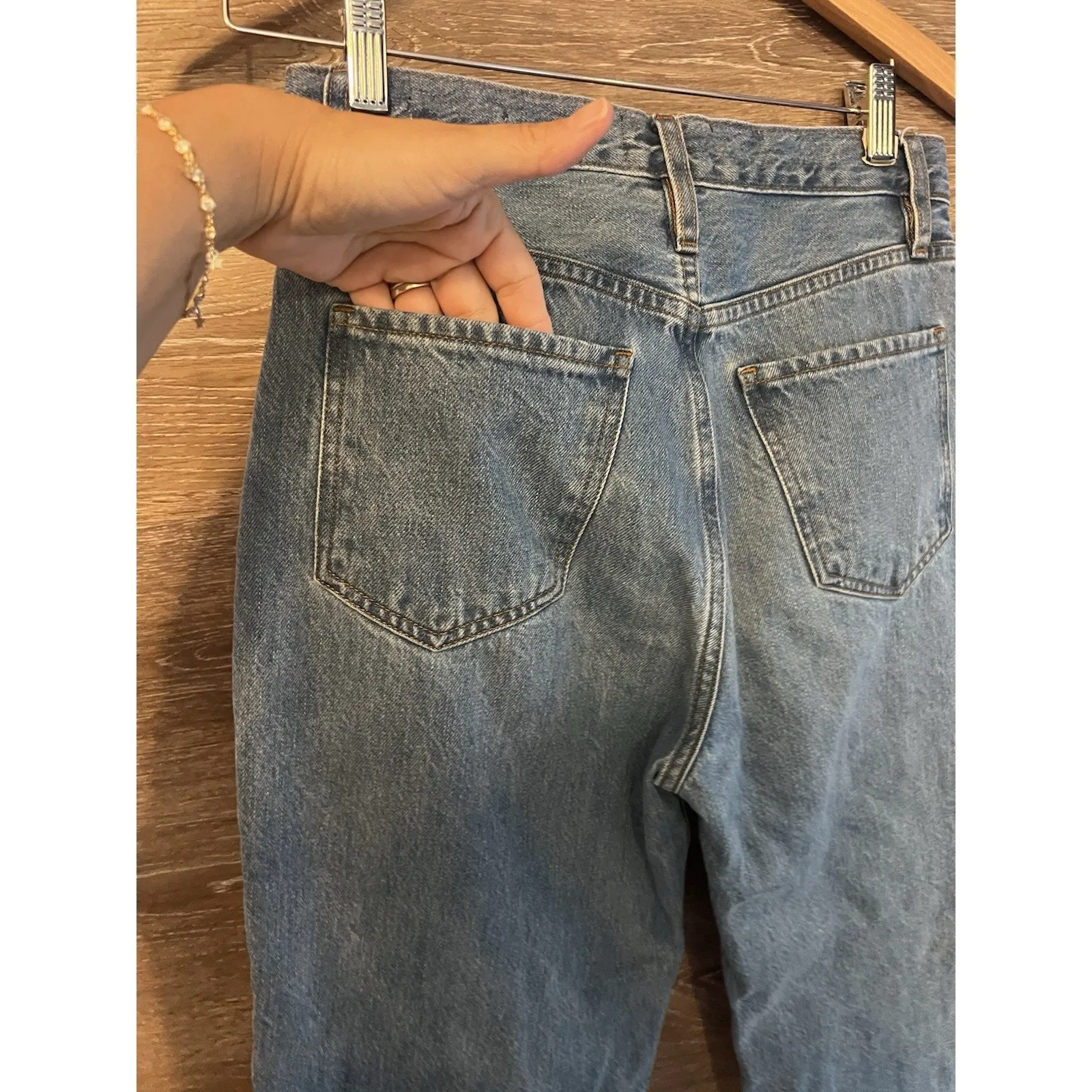 Frame Le Jane Crop High Rise Wide Leg Straight Jeans Women’s Size 27 Raw Hem - Image 10