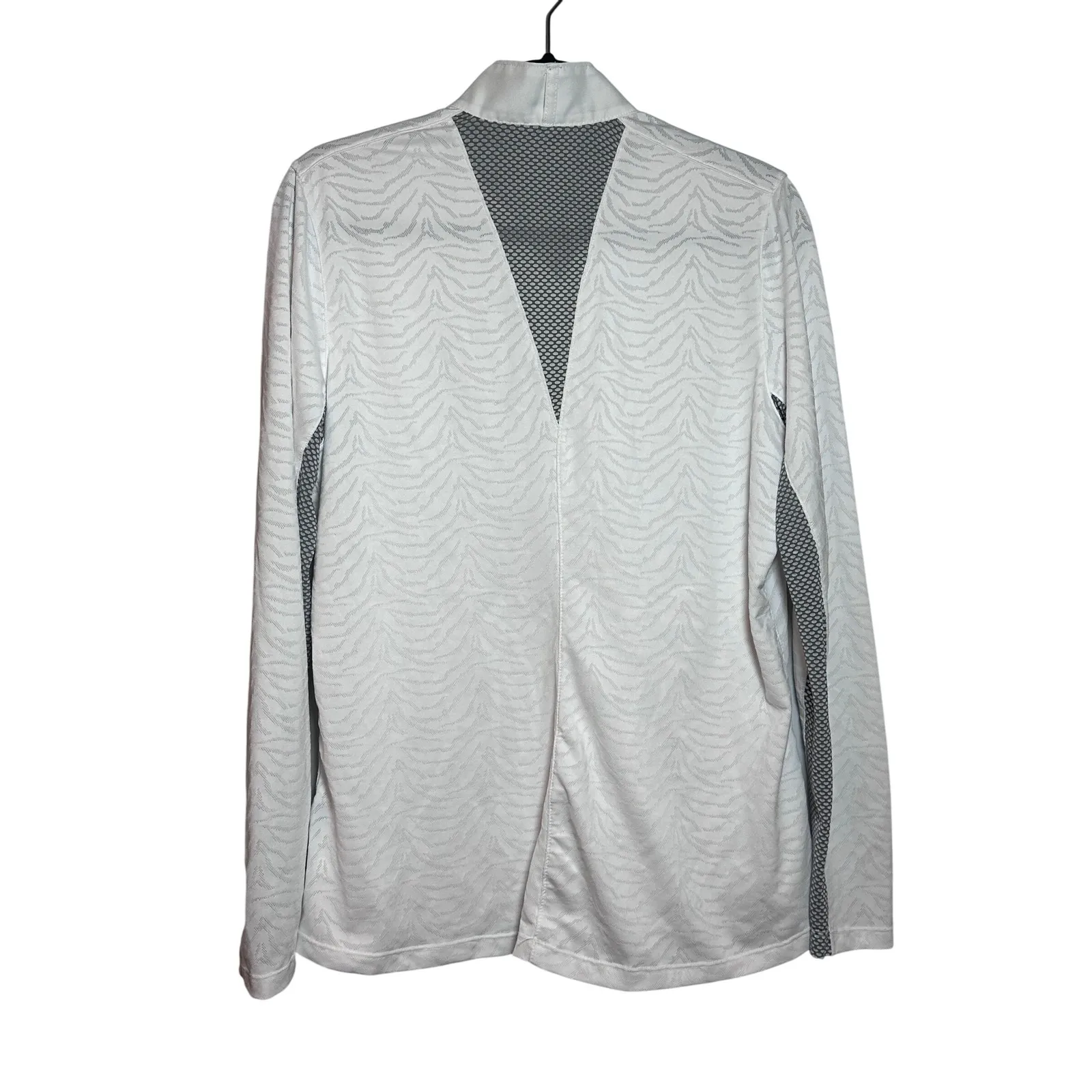 Kerrits Womens White Textured Equestrian Riding Polo Shirt Long Sleeve Preppy XL - Image 6