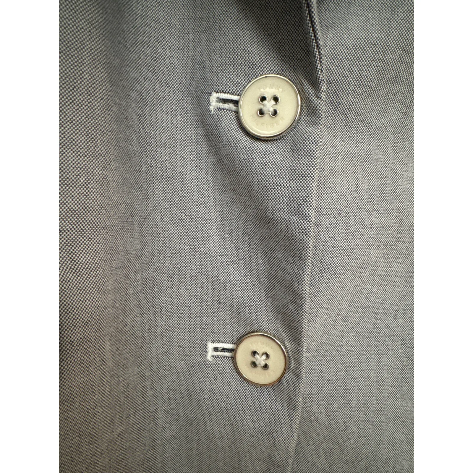 Tommy Hilfiger Two-Button Oxford Chambray Blazer blue preppy chic size 6 - Image 13