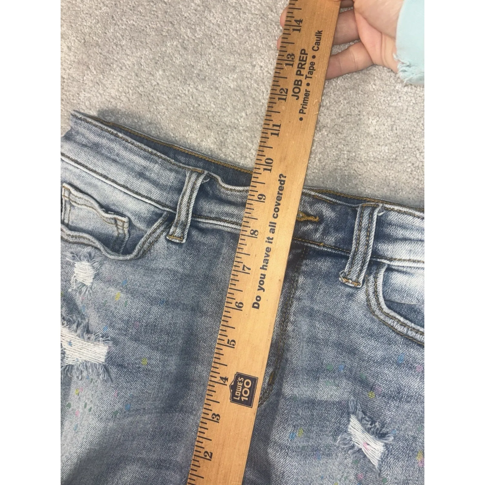 Judy Blue High Waist Paint Splatter Cut Off Jean Shorts Women's Sz M‎ Distressed - Image 6