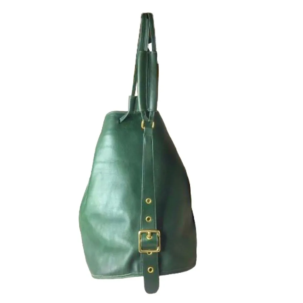 COACH Bottle Green Leather Sling Bag Vintage Backpack 9929 Mint Condition RARE - Image 5