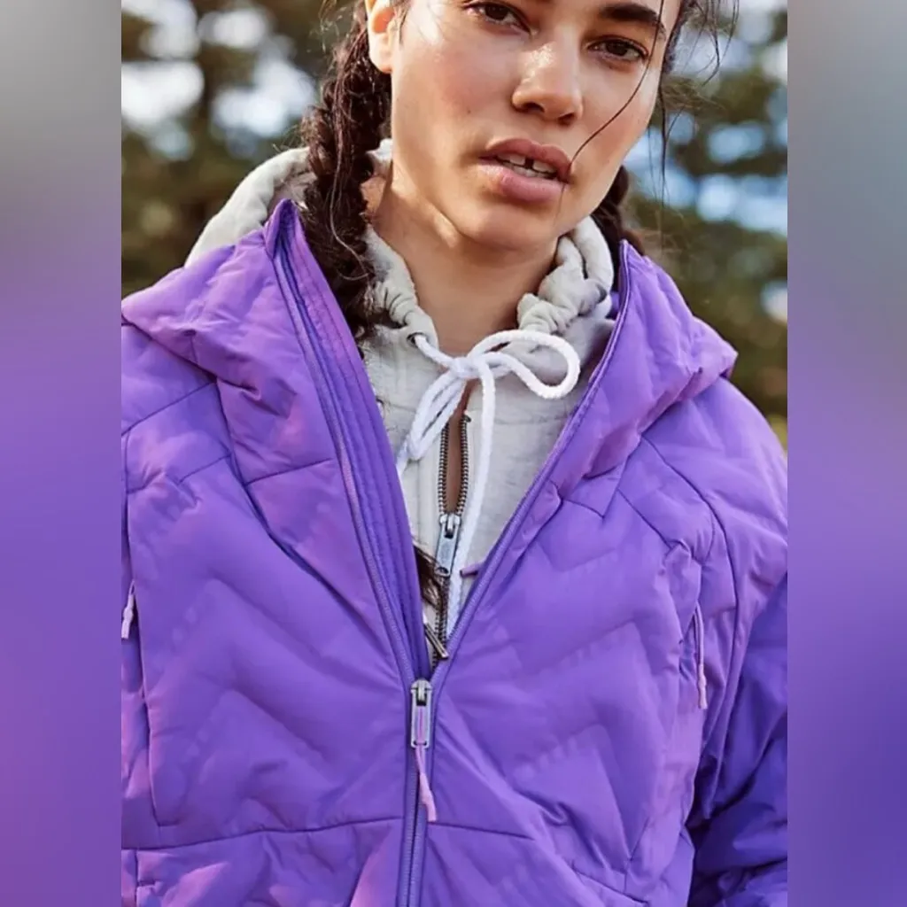 NWT Free People Gettin Lost Packable Puffer in Red Violet - Image 3
