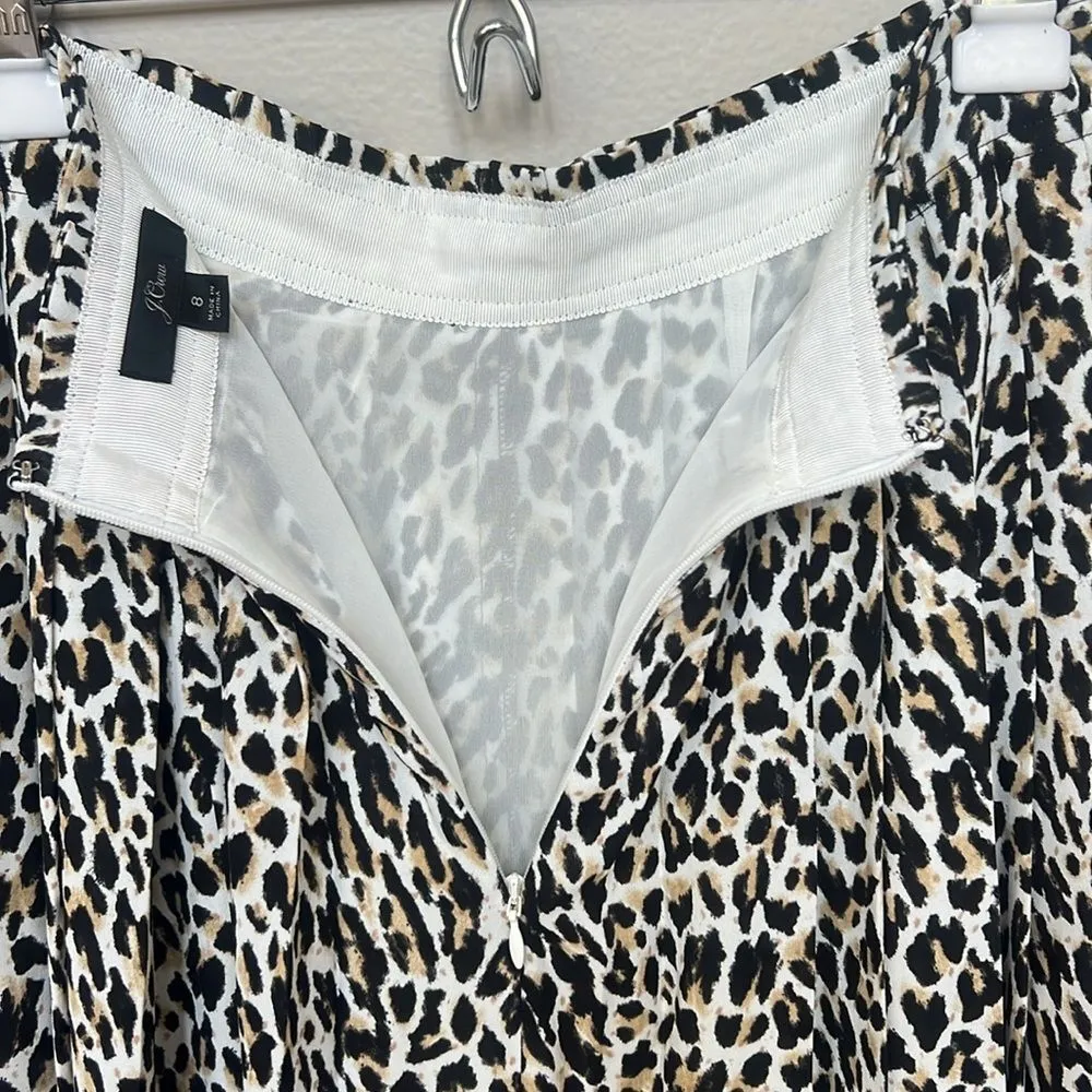 J.Crew  Pleated Leopard Midi Skirt Size 8 - Image 6