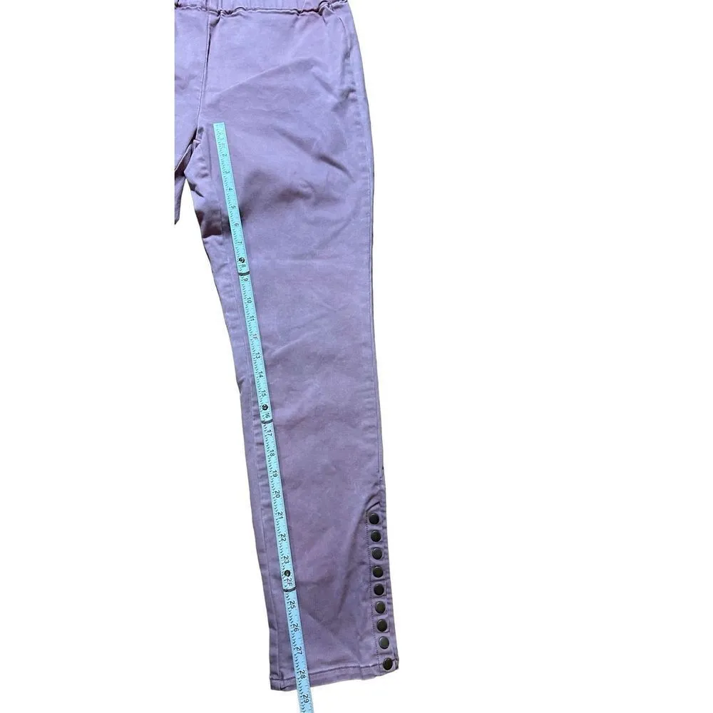 Soft Surroundings Pull On Skinny Jeans Snap Buttons Pink  Sz M - Image 6