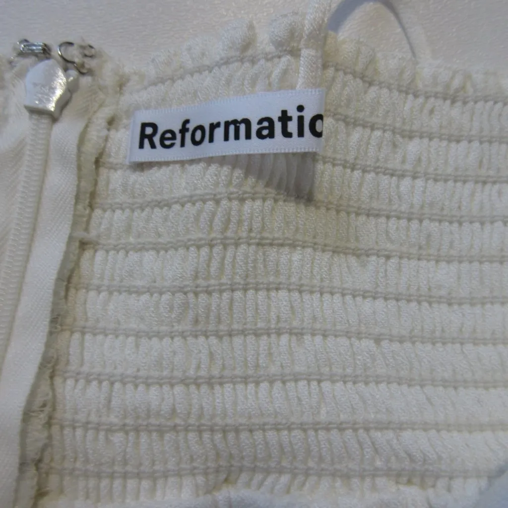 NWT Reformation Evangelina in Ivory Lace Tie Straps Fit & Flare Tank Dress 4 - Image 7