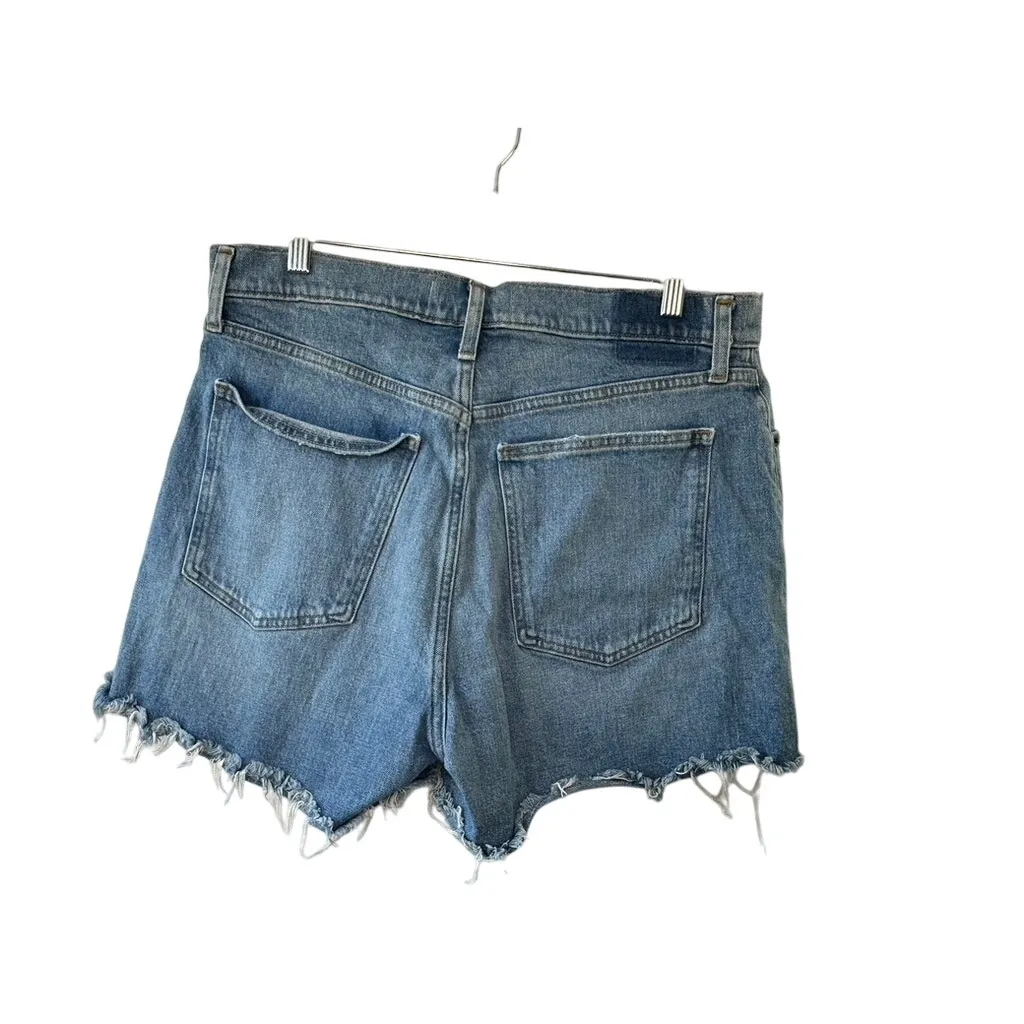 Abercrombie & Fitch Medium Rinse Curvy Love Cut Off Distressed Jean Shorts Sz 14 - Image 5