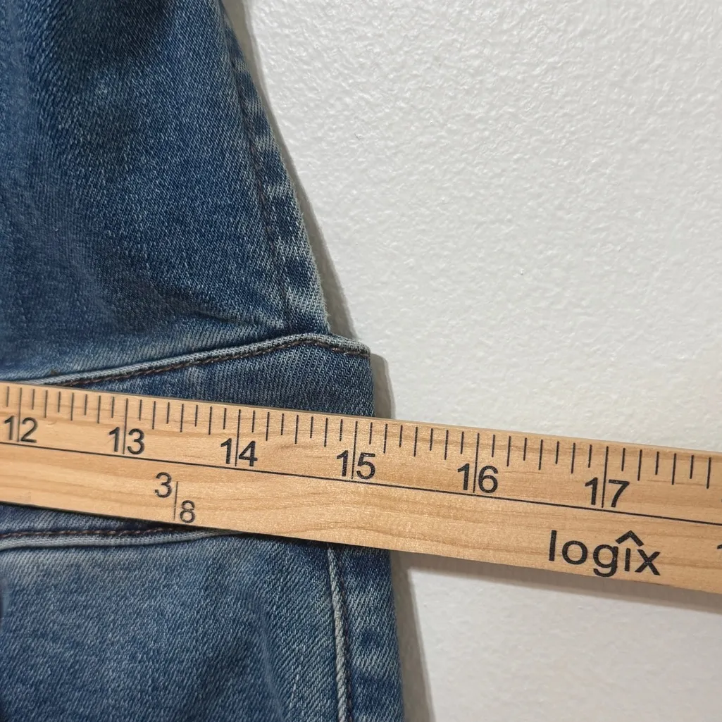 Free People CRVY 2nd Ave One Piece Denim Jumpsuit Flare Size 10 Women’s Western - Image 9