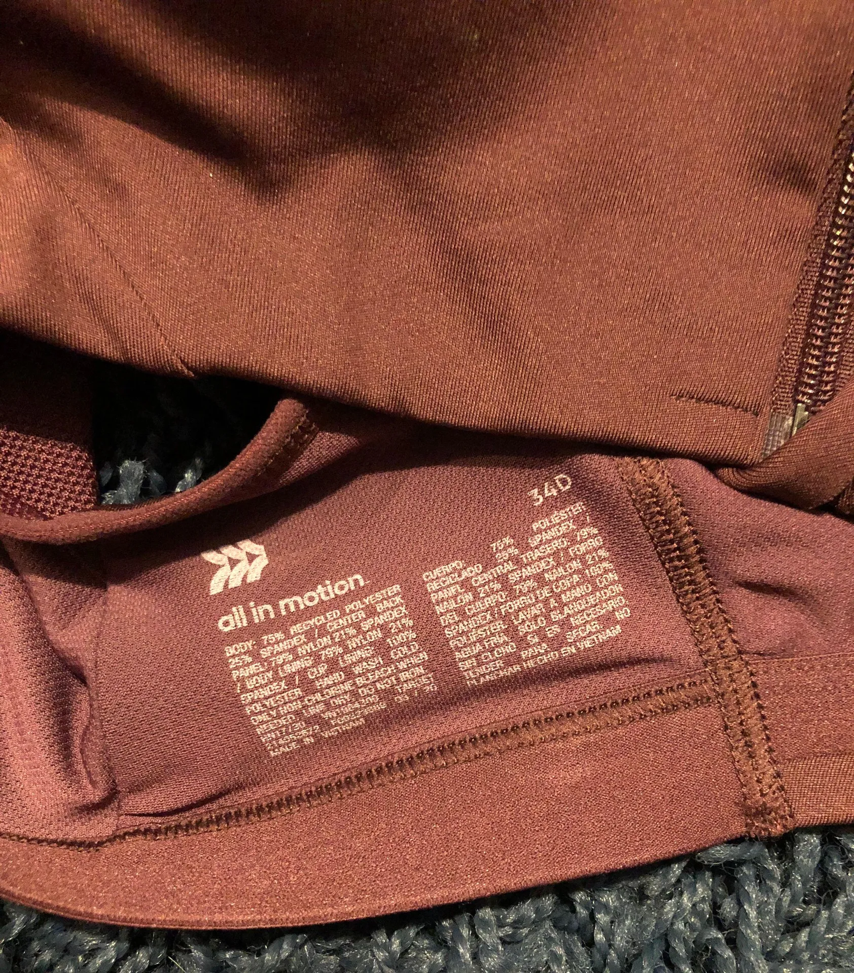 Zip Front Sports Bra - Image 3