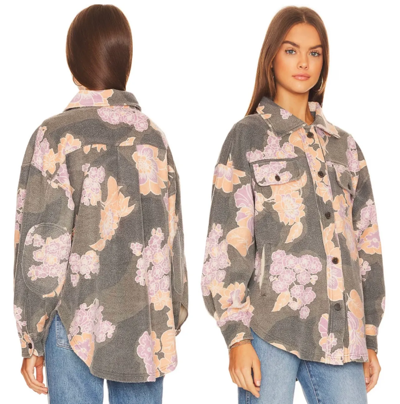 Ruby Printed Jacket Shacket NWT Charcoal Combo Colorway $178 - Image 2