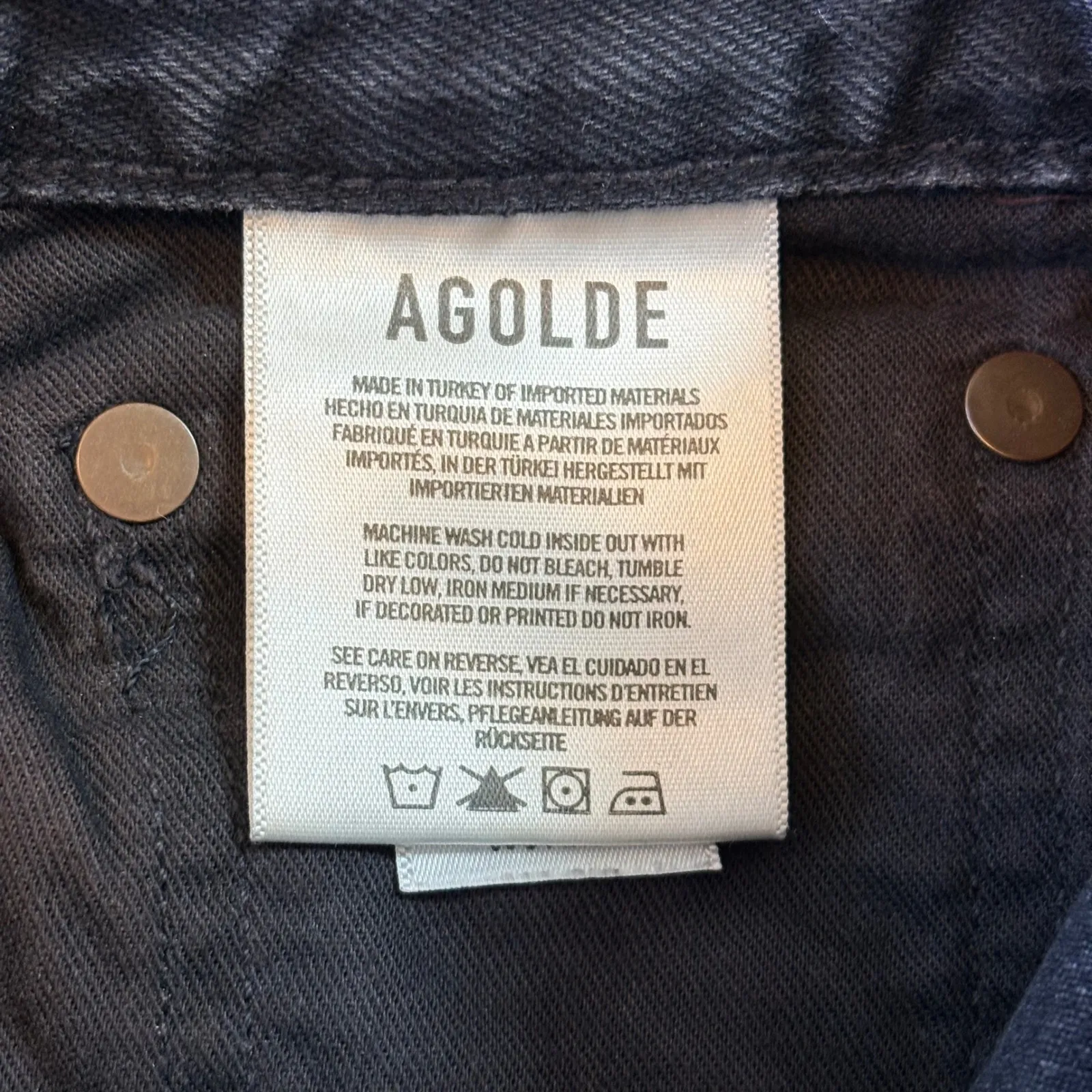 AGOLDE Los Angeles 90s Pinch Waist High Rise Distressed Jeans Size 25 Black Wash - Image 8