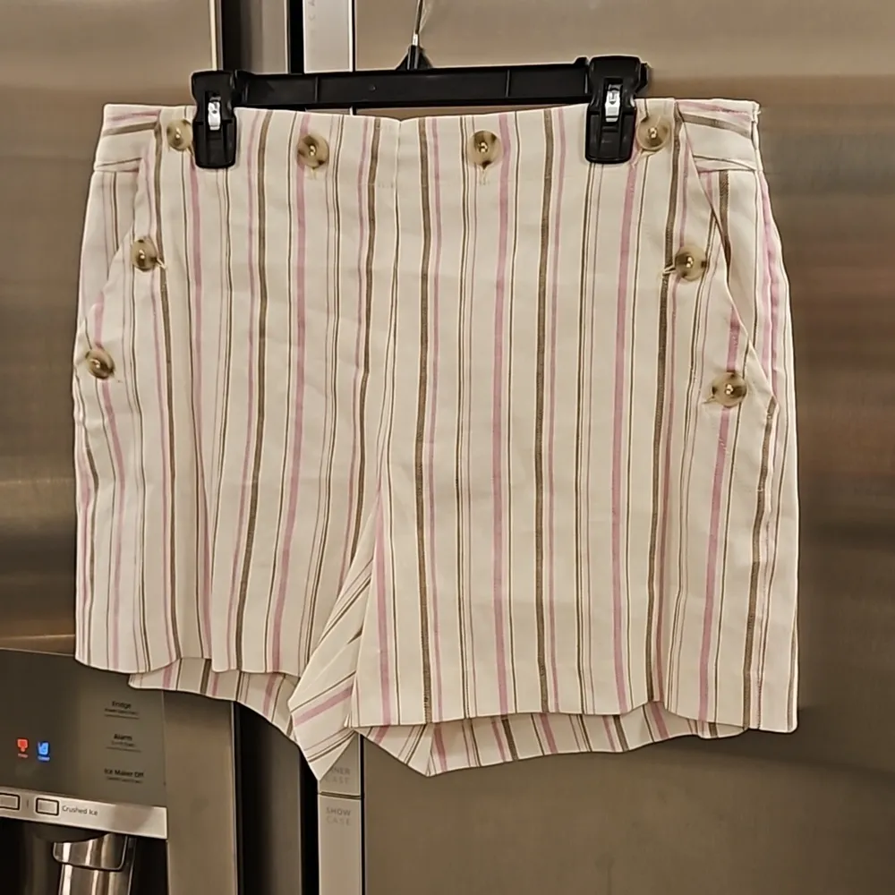 💕TRINA TURK💕 Lyric Theatre Twill Short ~ Tequila Sunrise Striped Print 12 NWT - Image 8