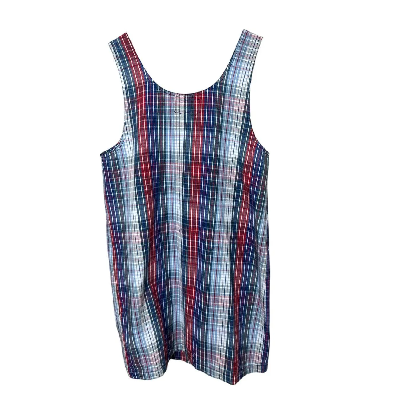 Vintage No Excuses 90s Y2K Jumper Dress Size L‎ Red Blue Plaid - Image 6