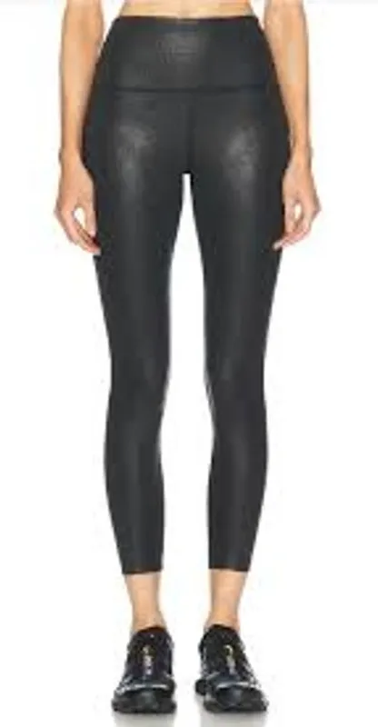 Beyond Yoga High Waisted Midi Leggings Foil Black Medium - Image 1