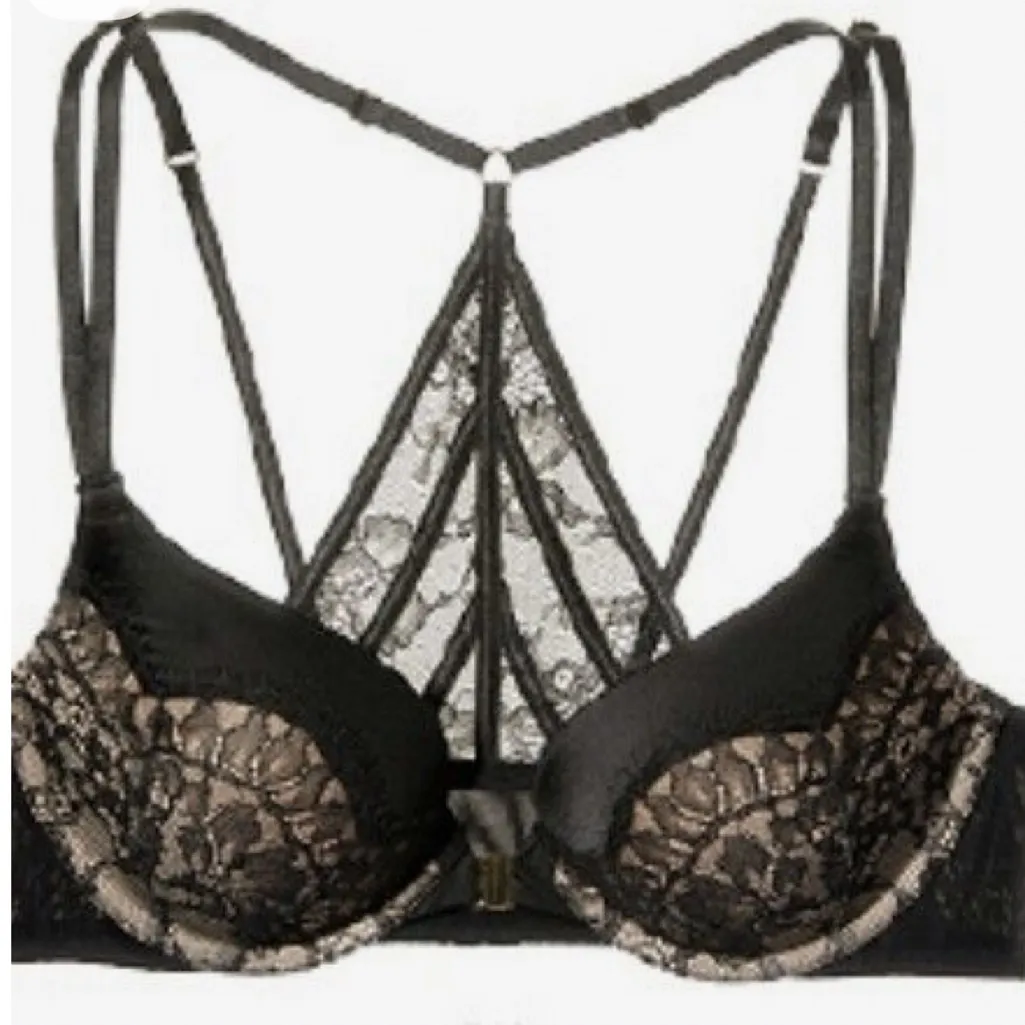 Victoria’s Secret Very Sexy Push-Up Black Lace Overlay Bra w/Lacy Strappy Back - Image 3
