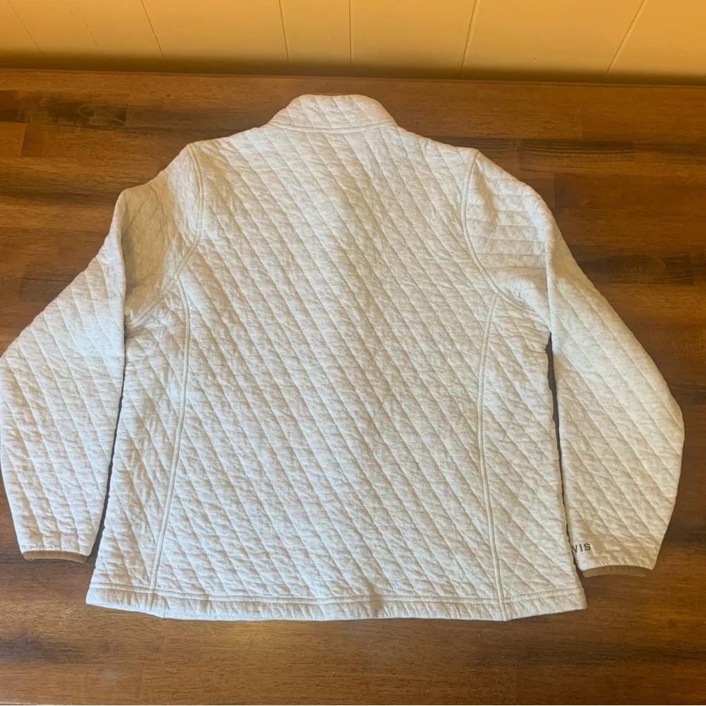 Orvis  quilted cream dark tan full button jacket. Size XL - Image 8