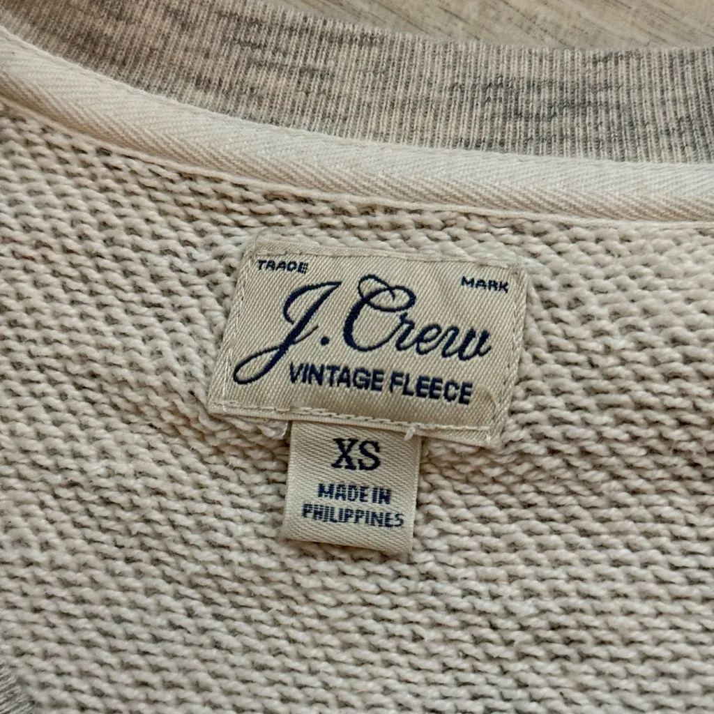 J. Crew Vintage Cotton Terry Crewneck Pullover in Speckle | Grey | XS - Image 4