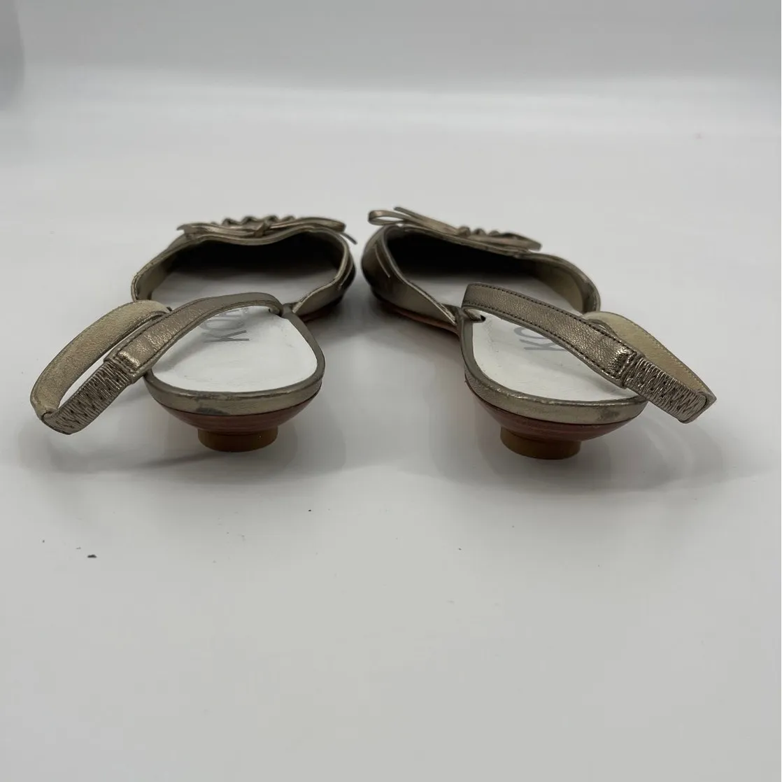 KORS Michael Kors Slingback Ballet Shoes Sz 6M Metallic Bow Coquette Preppy - Image 7