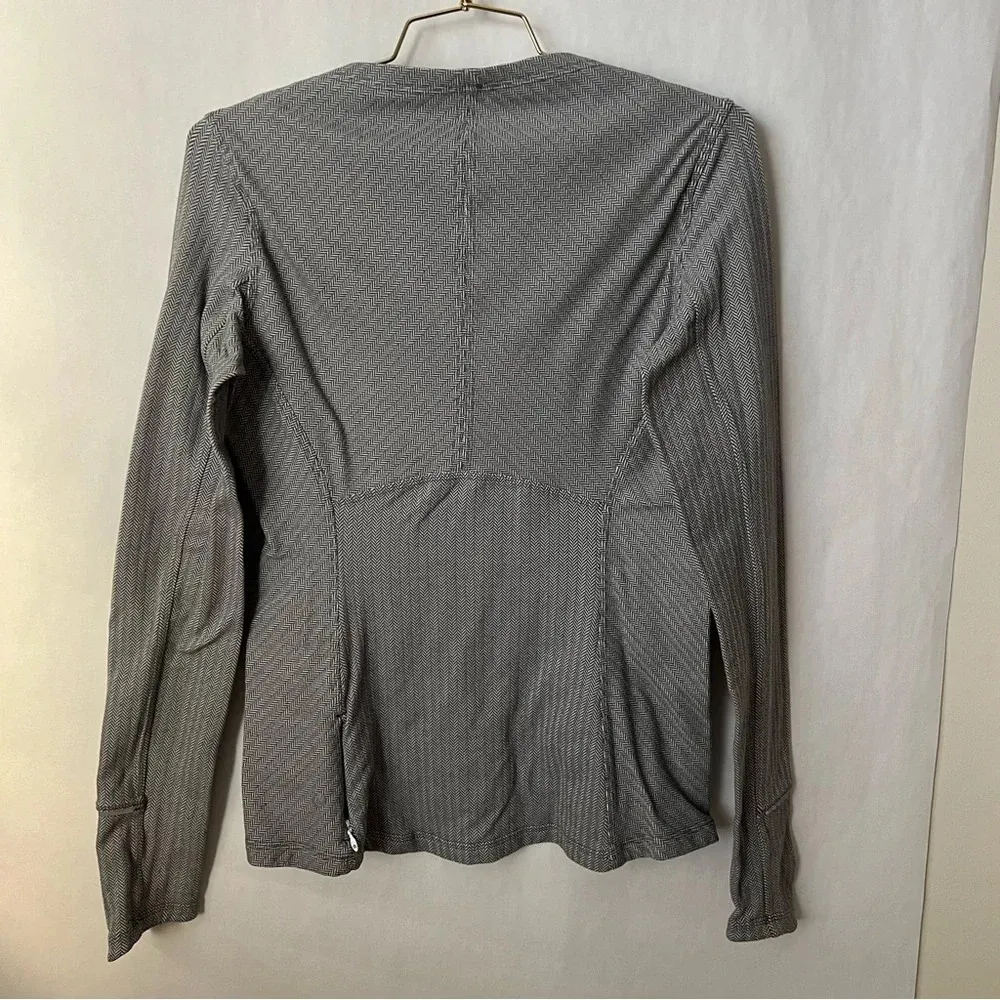 Lululemon Kanto Catch Me Long Sleeve Size 10 Sweatshirt Gray Herringbone Top - Image 3