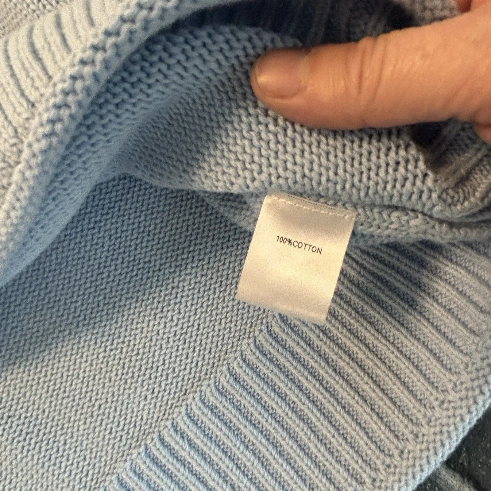 Duffield Preppy Lane Heirloom Cotton Women's Useppa Light Blue Sweater Sz M Size M - Image 8
