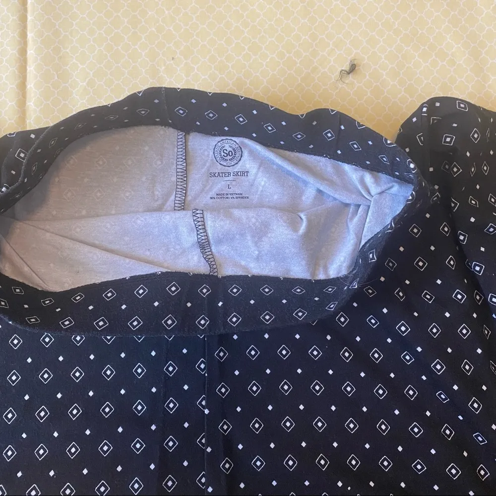 Sonoma Black Printed Skater Mini Skirt - Image 3