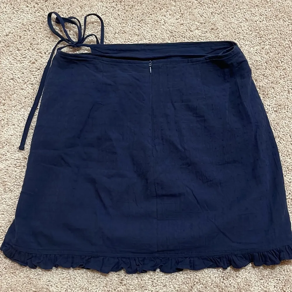 Fashion On Earth Navy Blue Wrap Mini Skirt. - Image 3