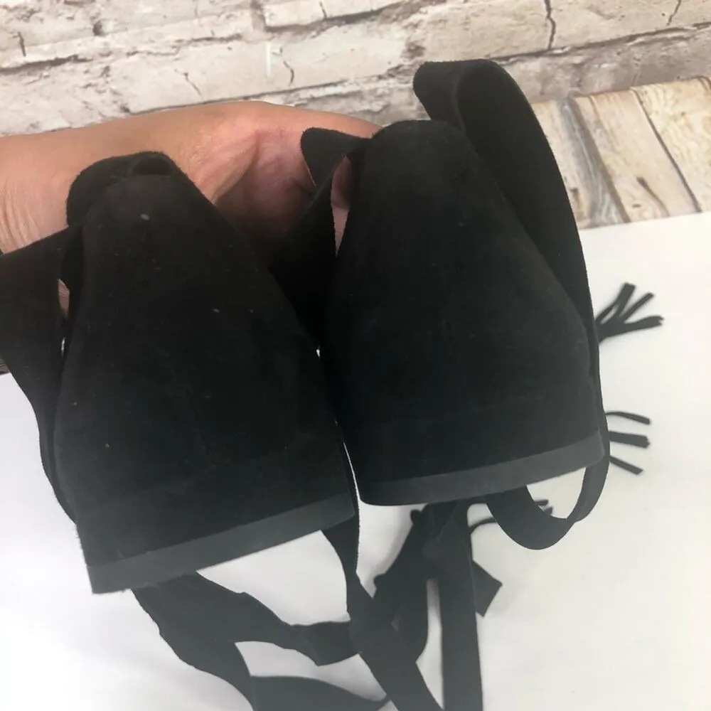 Stuart Weitzman Black 'Corbata' Ankle Wrap Sandals - Image 5