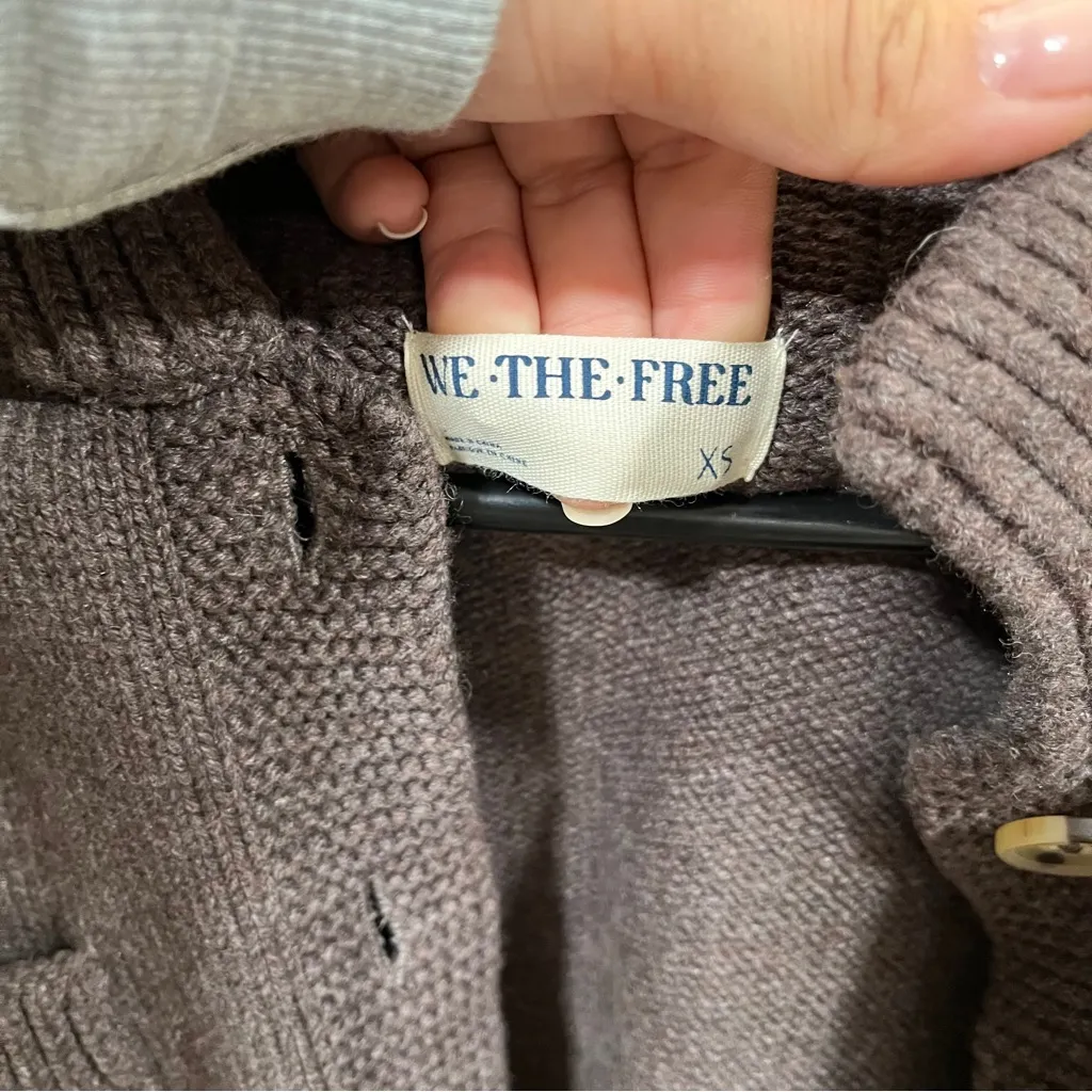 NWT Free People Sweater Cardigan Long Sleeve Button Knit Top Casual Outerwear XS - Image 5