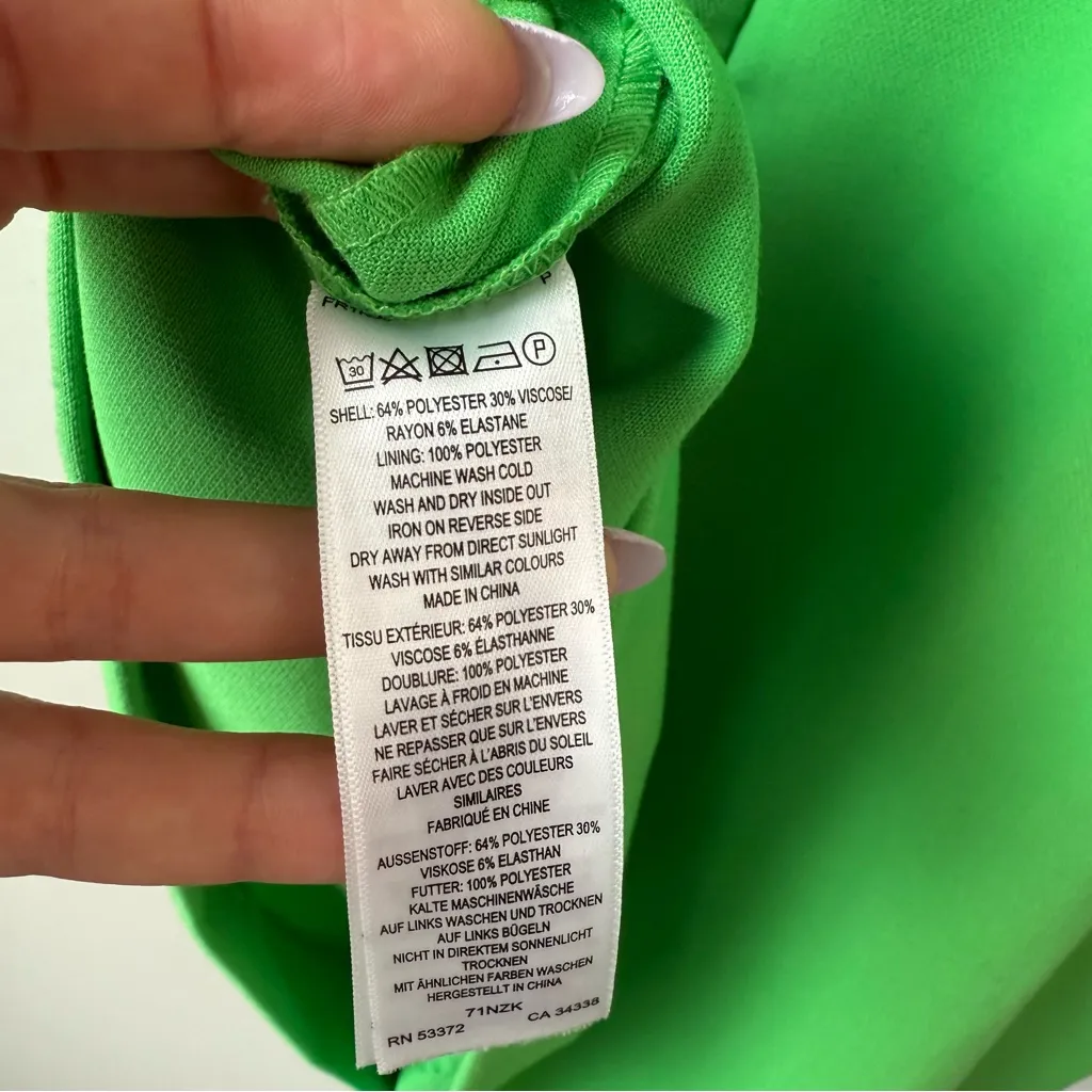 French Connection Whisper Corset Mini‎ Dress Jelly Bean Green 10 - Image 5