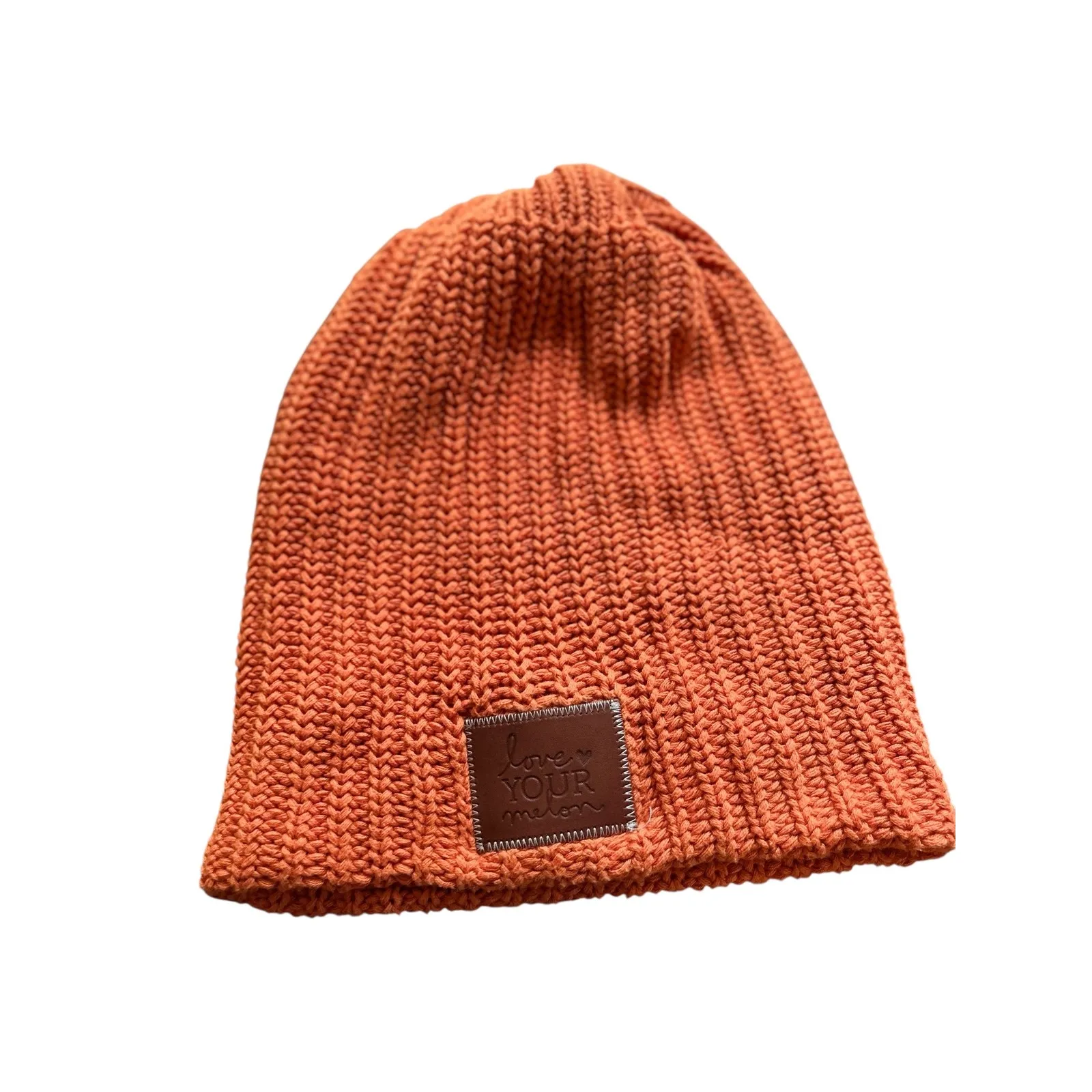 Love Your Melon Beanie Hat Ribbed Knit Cuffed Orange Warm Winter Casual‎ - Image 5