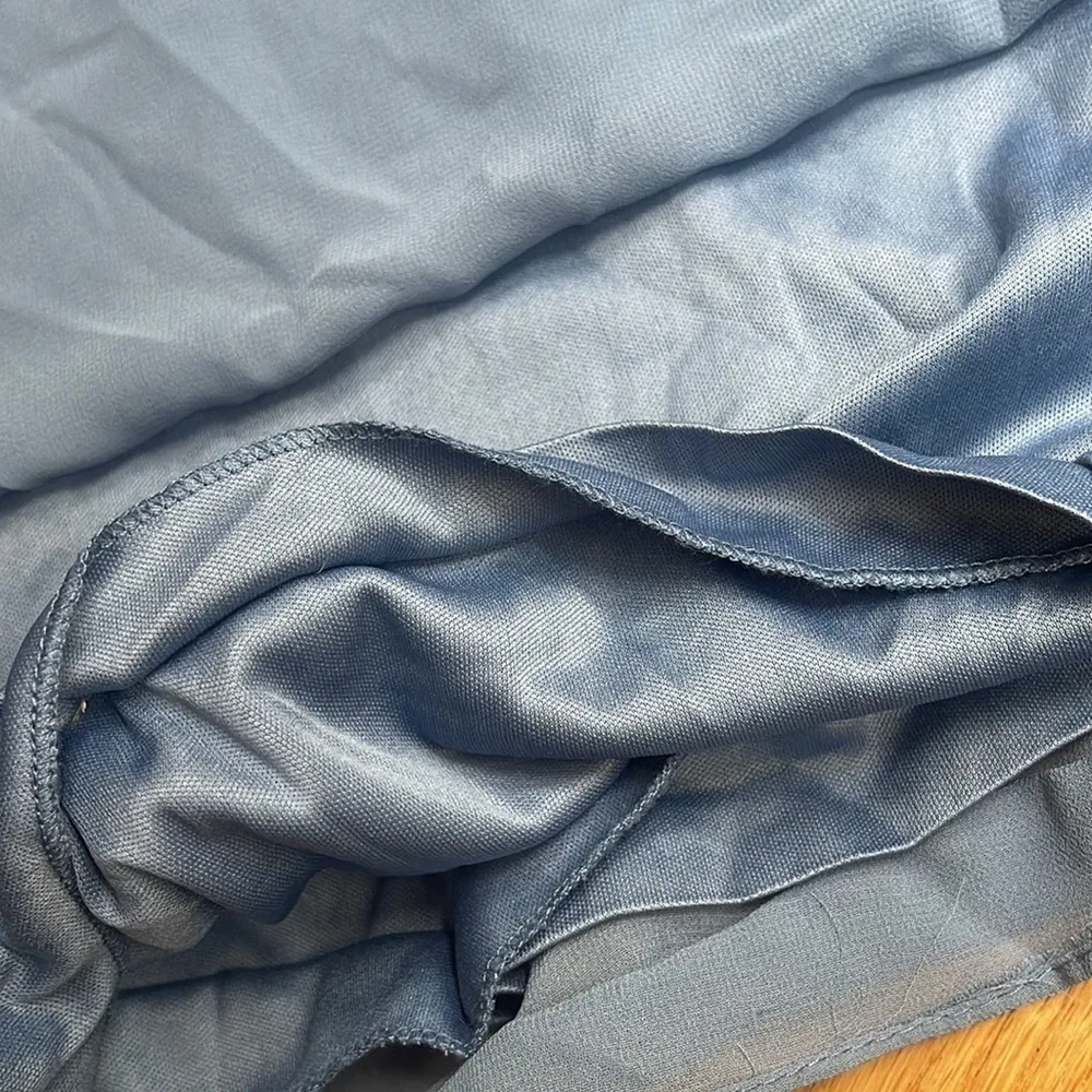 David’s Bridal Light Blue Chiffon V-Neck Maxi Gown Size 2 - Image 9