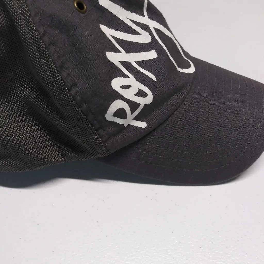 Roxy  Charcoal Gray Adjustable Baseball Cap Distressed Casual - Image 5