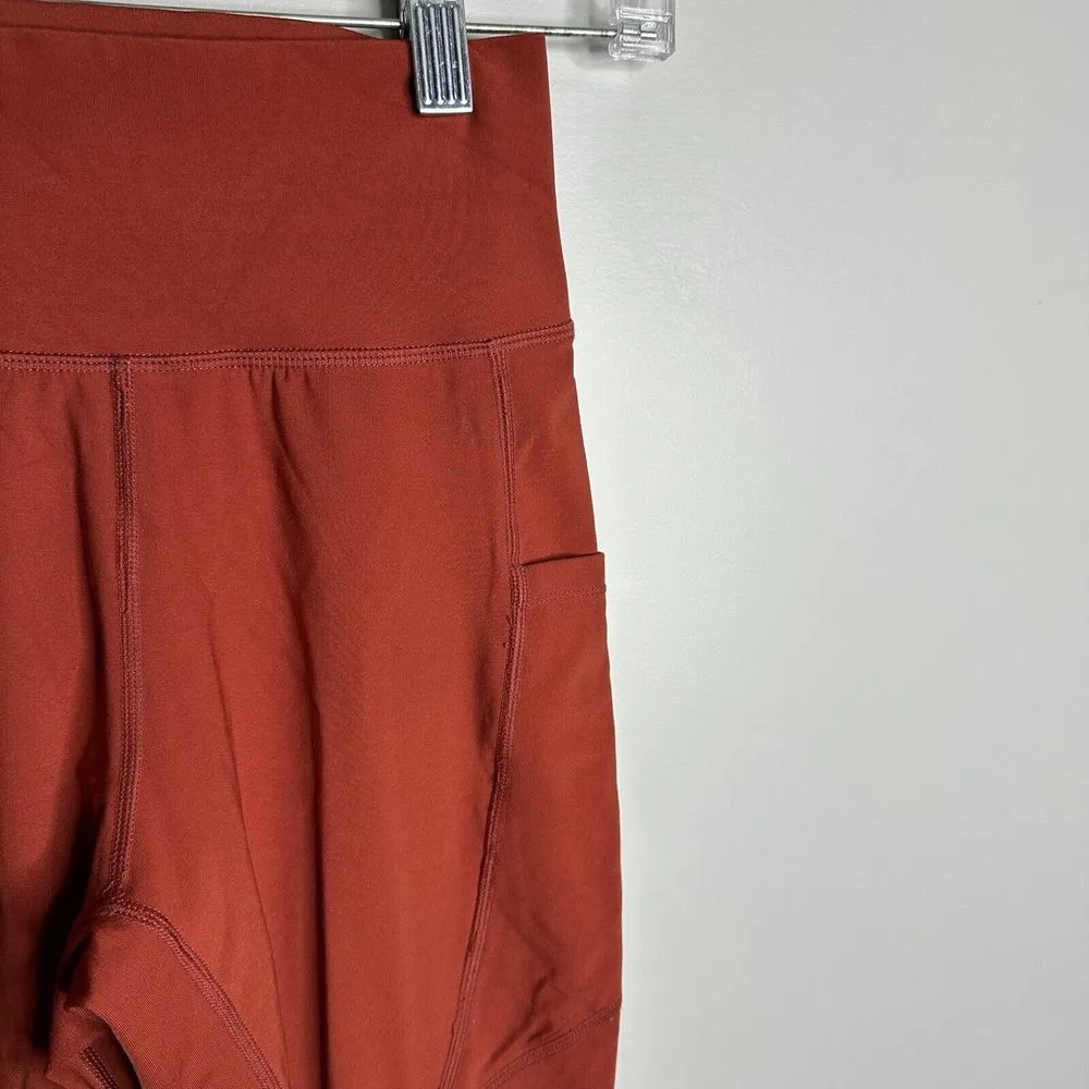 Women's Alphalete Size XS Rust Orange High‎ Waisted Leggings Pockets Full Length - Image 2